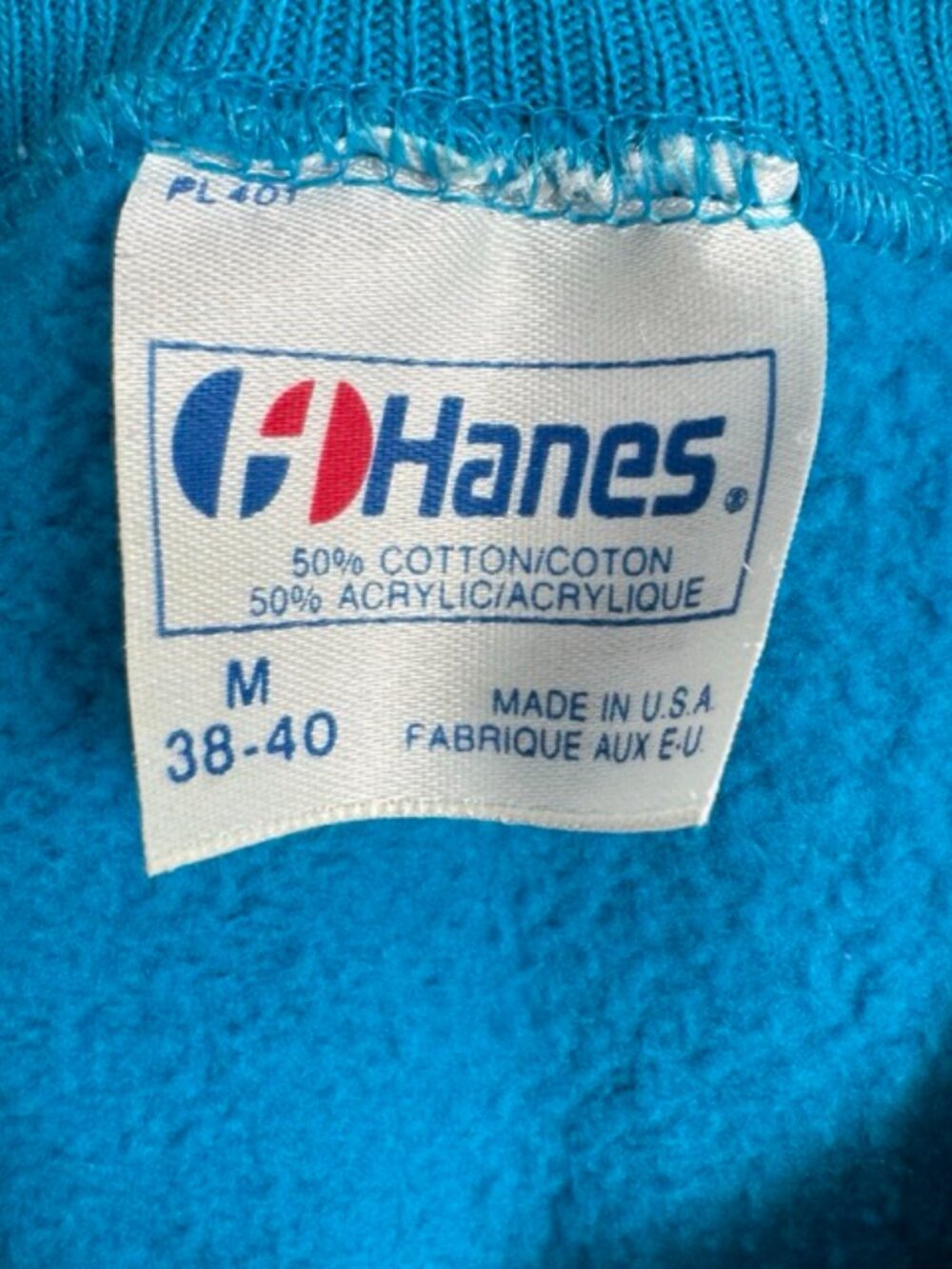 Vintage Gecko Hawaii U Pullover Sweatshirt USA M 38" Blue Long Sleeve 80s - Picture 5 of 10